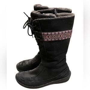 Teva Kiru black nubuck leather fleece lined lace up winter boots